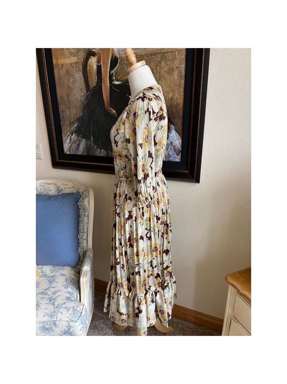 NWT Polo Ralph Lauren Dress, M, Beige & Brown Size 0 - Picture 3 of 9